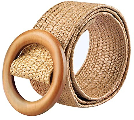 DEEDPF Ceinture élastique en paille, ceinture de vêtements, ceinture de jeans, convient aux robes, aux jeans et aux pulls des femmes.
