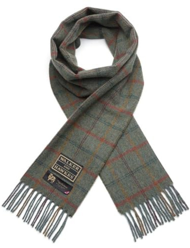 WALKER AND HAWKES - unisex 100 % lamm ull chaderton halsduk, Ängdimma, one size