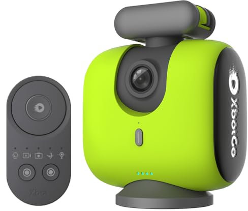 XbotGo Chameleon AI Auto Sports Action Camera - 4K 60FPS Football Camera and Basketball Tracking Camera for Team Sports, Live Streaming, No Subscription, Works with iOS & Android (Lemon Green)