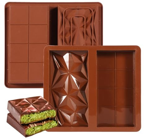 2 stampi per cioccolatini, in silicone, per cioccolatini, grandi e bassi, antiaderente, per cioccolatini, riutilizzabili, per cioccolatini e torte