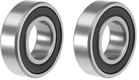 Baller Bearing 6004-2RS Deep Groove Ball Bearings 20mm x 42mm x 12mm Double Sealed Chrome Steel - 2pcs