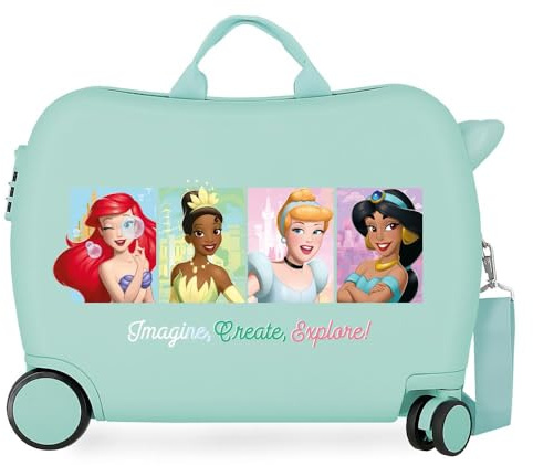 Disney Princess Valigia per bambini rigida Chiusura a combinazione Laterale 4 ruote Bagagli a Mano è realizzato in ABS, un materiale rigido e leggero. Joumma Bags., Imagine, Taglia unica, Valigia per