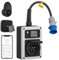 dé Mobile Wallbox 7,4kW Mit APP EV Charger CEE Stecker und Typ 2 Steckdose, 7,4kW Ladestation mit Stromzähler, RFID-Karte für ID.4 ID.5, Model Y, Model 3, e-up, e-tron und andere EV und PHEV