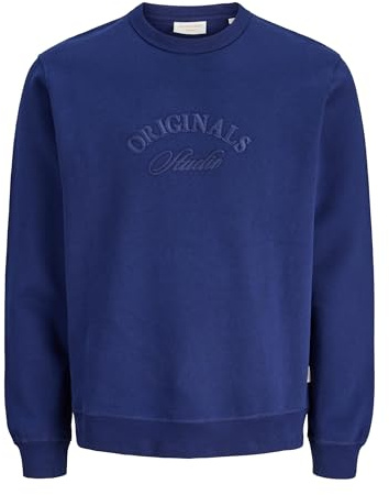 JACK & JONES Sweat Jorbleecker Branding Sudadera Crew BF, Ocean Cavern, L para Hombre