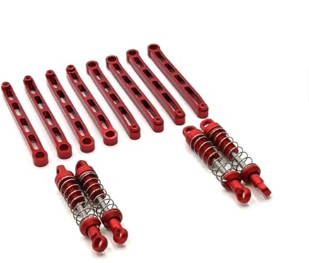 Compatible with MN for MN78 1/12 RC Car Spare Parts Metal Upgrade Outer for Spring Shock Absorber for Chassis Fixing Rod Set RC Parts(Red)