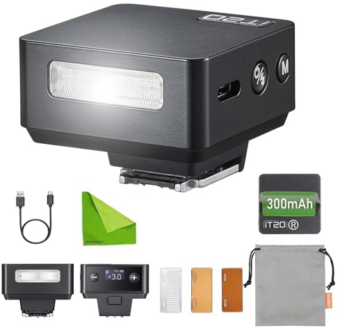 Godox iT20 R iT20R GODOX TTL Auto Mini Flash for Ricoh, TTL/Manual Modes, Magnetic Color Filters, 1.5s Recycle, Hot Shoe Triggering for Ricoh GR III