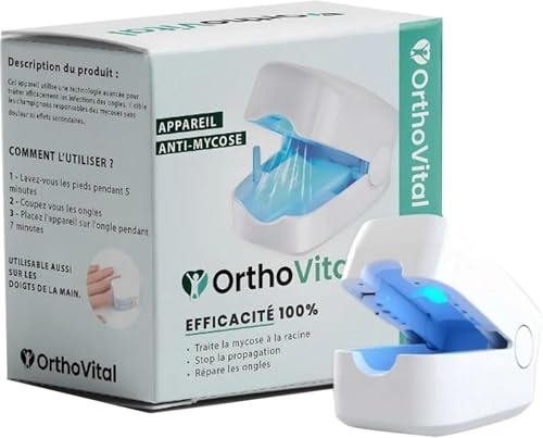 OrthoVital® Appareil Anti Mycose, OrthoVital Lumière Pulsee Mycose Ongle, Mycose Ongles des Pieds Nettoyage et Réparation Ongles Effective pour Mycose, Ongles des Pieds, Laser Treatment