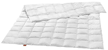 sleepling Premium Luxus Daunendecke aus 100% neuen silberweißen Gänsedaunen extra leicht (280 gr. Füllgewicht), 155 x 220 cm, weiß