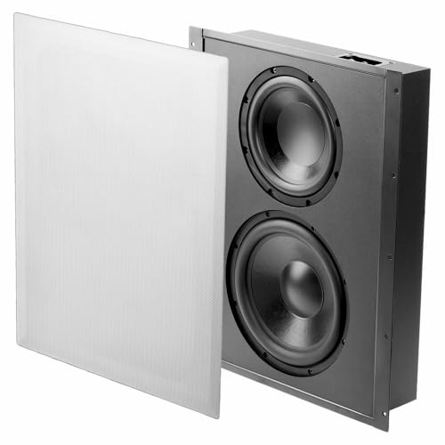 OSD Audio Trimless in Wall Subwoofer Dual 8 Woofers 300W Sealed Enclosure Magnetic Grill SL800