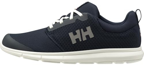 Helly Hansen Men's Feathering Shoes - Breathable Sailing Sneakers - Non-Marking Boat Footwear - Non-Marking Rubber Sole - Breathable Design with Lightweight Construction - 597 Navy/Off White - 11