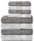 Komfortec 8er Handtuch Set aus 100% Baumwolle, 4 Badetücher 70x140 und 4 Handtücher 50x100 cm, Frottee, Weich, Towel, Groß, Anthrazit/Weiß