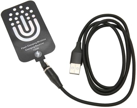 Cargador Inalámbrico Qi Tipo C, Receptor de Cargador Qi Magnético de 120W y Carga por Cable de 5W para Todos los Teléfonos Móviles Tipo C