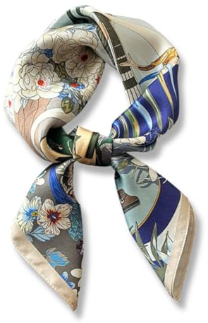 PoeticEHome 100% Pure Mulberry Silk Neck Scarf 27x27 Women Square Neckerchief Headscarf Gift Packed