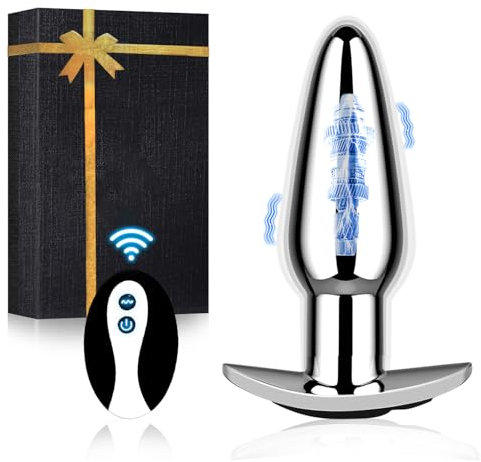 Vibratore Plug Anale Vibratoreper Donna Professionale con Telecomando (Metals)