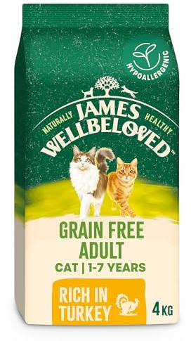 James Wellbeloved Hypoallergenic Dry Cat Food for Adult Cats Grain Free Turkey 4 kg