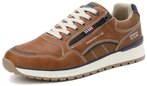 ARRIGO BELLO Zapatillas Hombre Zapatos Vestir Casual Deportivas Transpirables Gimnasio Correr Sneakers Talla 41-46(B Marrón,Numeric_45)