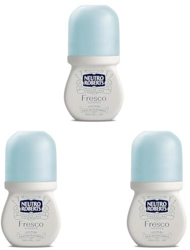 Neutro Roberts, Deodorante Roll On Fresco Classico, Zero Sali di Alluminio, Zero Macchie, Con Puro Olio di Glicerina, Deodorante Uomo e Donna, Plastica 100% riciclata, 50 ml, 48h (Confezione da 3)