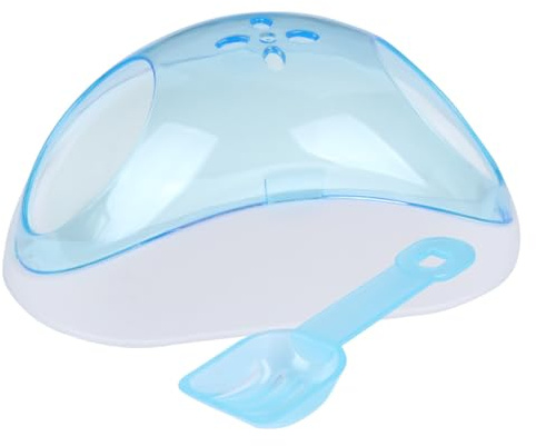 TOKIDNY Bac à Sable pour Hamster et Chinchilla Maison de Bain Plastique Semi-Transparente avec Pelle Filtrante Salle de Bain Portable et Antiretournement pour Petits Couleur Aléatoire