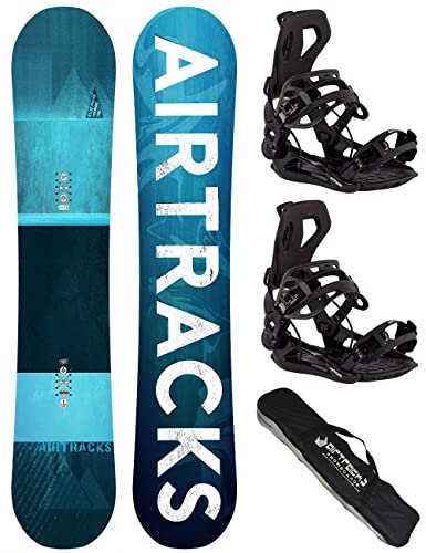 AIRTRACKS Snowboard Set Tabla Past&Future Wide Hybrid Rocker Hombre 150 - Fijaciones Master M - SB Bolsa