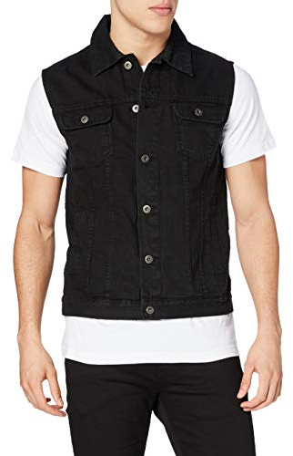 Urban Classics Gr. S Herren Denim Vest TB 514 Regular Fit - Schwarz (blackraw 12) - M