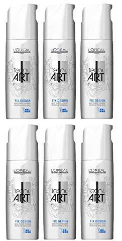 Loreal Fix Design 6 x 200 ml Haarspray Tecni.art Styling Spray ohne Treibgas Neue Serie