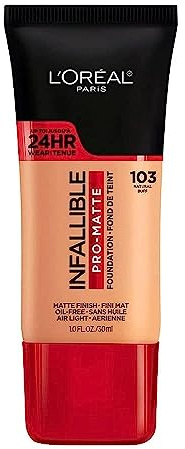 L'Oreal Paris Cosmetics Infallible Pro-Matte Foundation Makeup - Natural Buff