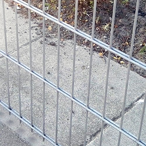 Doppelstab-Mattenzaun Komplett-Set/Verzinkt / 203cm Hoch / 10m Lang