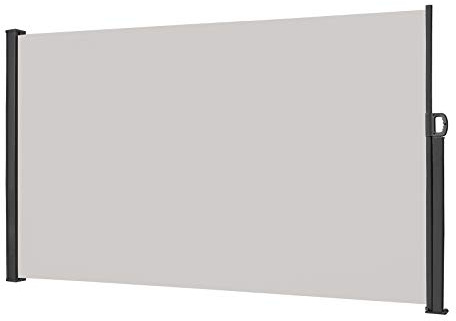 Froadp Uteplats Markiser Fällbara Trädgårdsmarkiser av Polyester Utdragbar Sidomarkis Vikbara Vindskydd Rumsavdelare Sekretess Skärmar för Balkong Terrasss Trädgård Rökgrå (200x300cm, Ljusgrå)