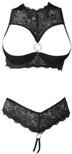 Cottelli Lingerie Shelf Bra Set 85B/L Hebe Set Schwarz 85B/L