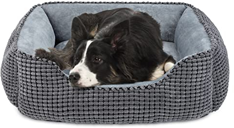 JOEJOY Hundebett Mittelgroße Hunde, Hundekorb Waschbar Flauschig, Plüsch rutschfeste Hundebetten, 76x61x23cm, Hundekörbchen für Mittelgroße und Große Katzen und Hunde