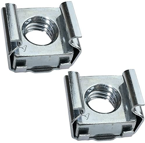 AERZETIX - C49672 - Juego de 2 tuercas enjauladas cuadradas - M8 - en acero al carbono galvanizado - para chapa - fijación de pared