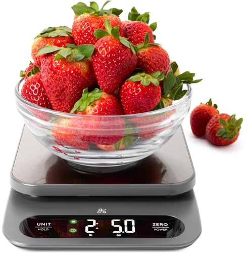 Greater Goods Digital Food Scale for Kitchen & Baking, 10kg/22lb High-Capacity Weight Scale with 1g Precision, Stainless Steel Platform, Hi-Def LCD, Ideal for Bread, Sourdough & Bulk Cooking
