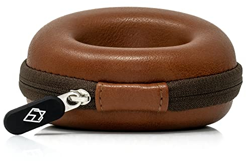 AKIELO Watch Case – Watch Travel Case with Cleaning Cloth and Gift Box – Fits Mens and Womens Wristwatches and Smart Watches up to 54mm (Havana Leather Edition)