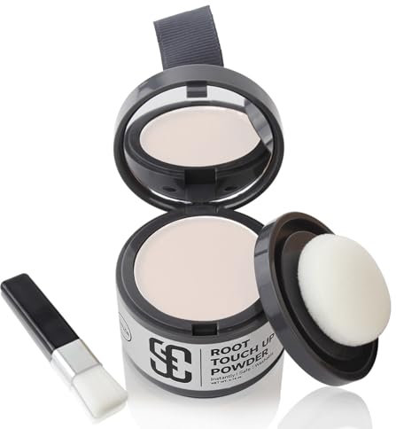 Ansatzpuder, Haar-Concealer Haarverdichtung für Frauen und Männer, Haaransatz Ausbessern & Kaschiert Sofort Haarausfall,Touch Up Haarpulver für dünnes Haar für Frauen (Weiß, 4g)
