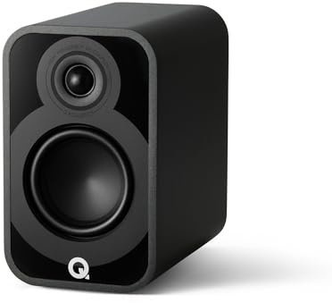 Q ACOUSTICS 5010 Compact Bookshelf Speakers Pair Satin Black - 4.5 Mid/Bass Driver, 1 Tweeter - TV Speakers for Surround Sound System - Vinyl Record Player Hifi