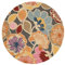 RugVista, Flower Power, Teppich, Ø 150 cm, Rund, Kurzflor, Modern, Care & FAIR Zertifiziert, Wohnzimmer, Schlafzimmer, Esszimmer/Küche, Flur, Büro, Nur chemisch reinigen, Mehrfarbig