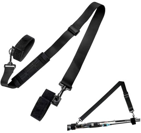 LINGJIA 3 Stück Rutentasche, Rutenbänder, Verstellbarer Angelruten Trägerriemen, Angelruten Schutzriemen, Angelrutenhalter Trägerriemen, Rutschfester Schulterriemen für Tragbare Angelruten im Freien