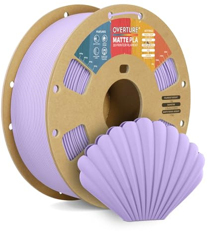 OVERTURE Filamento Matte PLA 1.75mm, 1kg Bobina (2.2lbs) Opaco PLA Filamenti per Stampante 3D, Neatly Wound Filamento Precisione Dimensionale +/- 0.02 mm, Matte Lilla