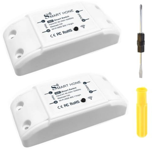 Acmerota Smart Lichtschalter Smart-Relais-Schalter 10A 2200W Universal DIY Modul für Smart Home Automation Funktioniert mit Amazon Alexa & Google Hom, kein Hub erforderlich