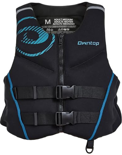Owntop Neoprene Swim Vest Adult, Kayak Vest for Men Women, Swimming Jacket with Reflective Strips Water Sport Jackets for Canoeing, Kayaking, Paddleboarding (Blue, S)