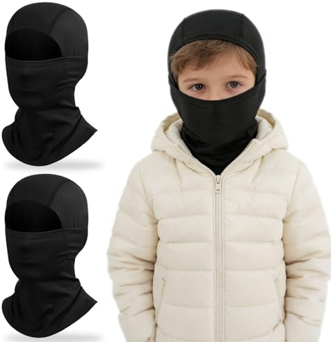 GYIOFAI 2 Pezzi Passamontagna Invernale Termico, Maschera da Sci Invernale con Pile Balaclava Sottocasco Caldo, Passamontagna Traspirante per Il Viso per Ciclismo Sci Antivento Traspirante (Nero)