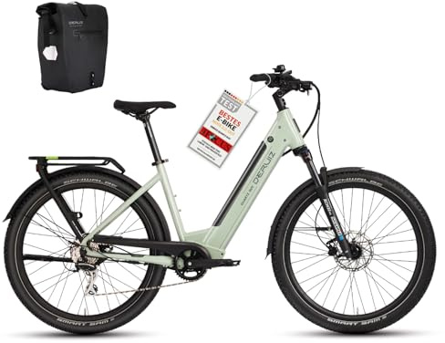 DERUIZ Bicicleta eléctrica de trekking 2025 de cuarzo todoterreno, neumáticos de 27,5 pulgadas, batería de 644 Wh, motor de 250 W, 55 Nm, frenos hidráulicos, cambio de 8 marchas, RH 46 cm, bicicleta
