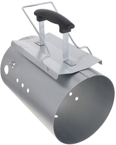Mikikit Ciminiera di Accensione in Galvanizzato Ampie Aperture per Ventilazione per Barbecue da Esterno, per Vacanze Estive e Carbonella Senza Odore Residuo