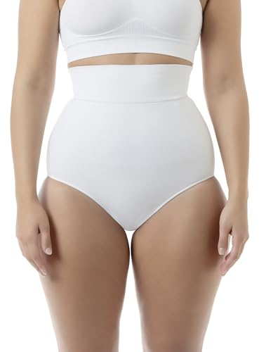 FarmaCell 601 (Bianco, XL) Mutande Contenitive Donna Pancia Piatta, Effetto Push-Up, Slip Vita Alta Modellante, Made in Italy