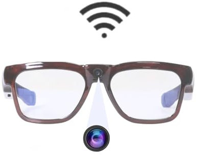 OhO 64GB WiFi Camera Glasses,Streaming Videos & Photos from Glasses to App with Ultra Full HD Camera and Blue Light Blocking Lens