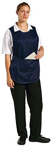Whites Chefs Clothing B044 Polycotton Tabard with Pocket, One Size, Navy Blue