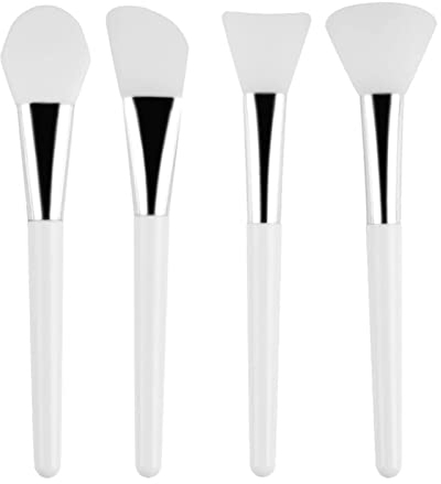 Olakin Pennello Maschera Silicone [4 Pezzi], Professionale Raschiatori Cosmetici Silicone Senza Peli, Maschera Strumento di Bellezza Morbido Pennelli per Maschera Occhi DIY, Cura Pelle