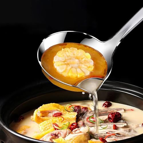 SYXLS Cuillère de Filtre à Huile, Séparateur D'huile en Acier Inoxydable, Louche à Soupe, Séparateur de Graisse, Séparateur D'huile, de Sauce et de Graisse pour la Cuisine