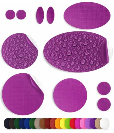 Stick-On Repair Patches for Down Jackets, Tents, 11 Pcs, Dark Purple