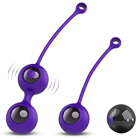 Silicone Kegēl Bàll 2 in 1 Palline Per il Pelvico Palline, 9 Modalità di Màssaggio,USB Ricaricabile, para Controllo della Vescica ed Esercizi del Pavimento Pelvico per Donna,Viola